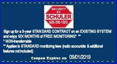 Coupon - Receive six months FREE Monitoring on a New Security System with a three year Contract. Expires 09/01/2018